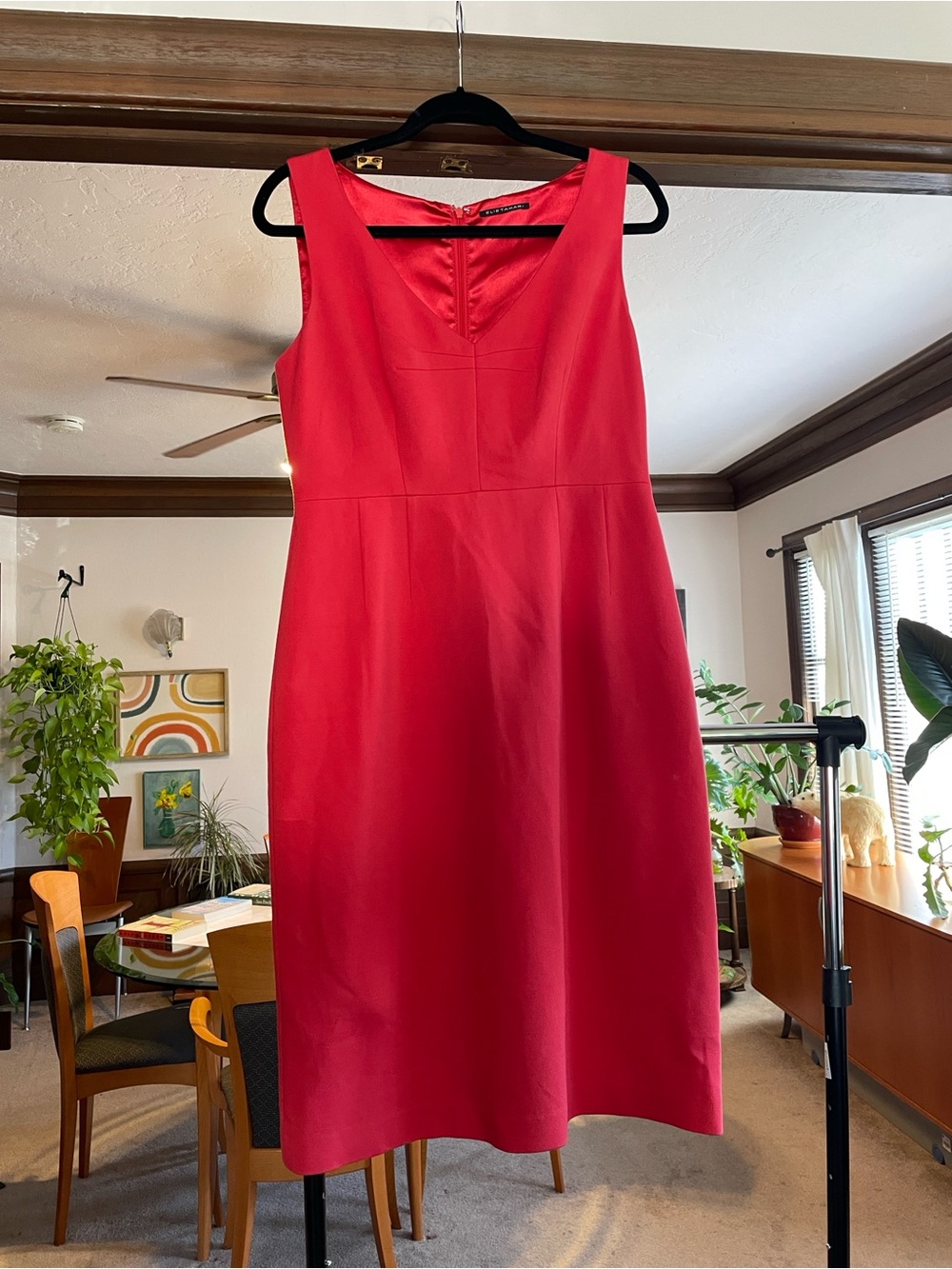 Elie Tahari Red Sleeveless Sheath Dress